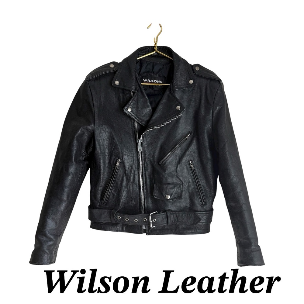 Blsck Wilson Leather Biker jacket Size S